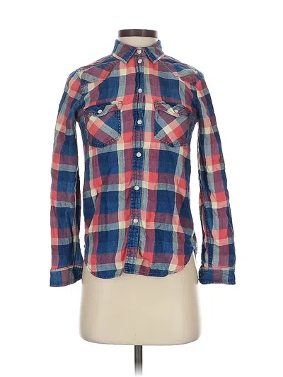 Pre-owned American Eagle Outfitters Long Sleeve Button Down Shirt In Blue