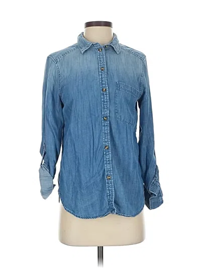 Pre-owned American Eagle Outfitters Long Sleeve Button Down Shirt In Blue