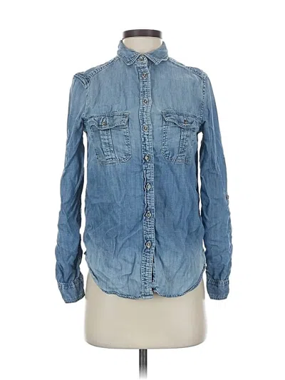 Pre-owned American Eagle Outfitters Long Sleeve Button Down Shirt In Blue