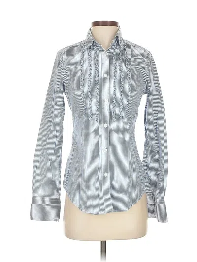 Pre-owned American Eagle Outfitters Long Sleeve Button Down Shirt In Blue