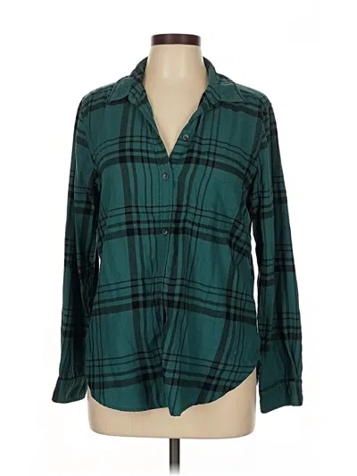 Pre-owned American Eagle Outfitters Long Sleeve Button Down Shirt In Blue