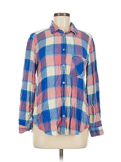 Pre-owned American Eagle Outfitters Long Sleeve Button Down Shirt In Blue