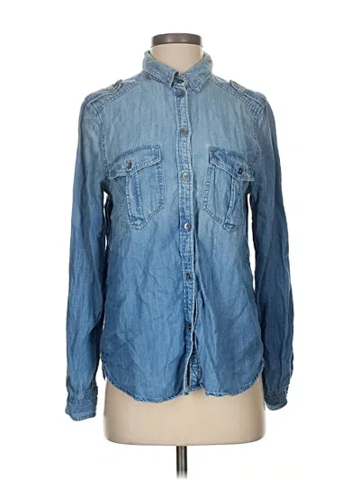 Pre-owned American Eagle Outfitters Long Sleeve Button Down Shirt In Blue
