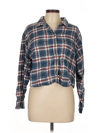 Pre-owned American Eagle Outfitters Long Sleeve Button Down Shirt In Blue