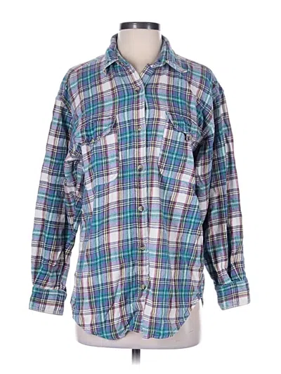 Pre-owned American Eagle Outfitters Long Sleeve Button Down Shirt In Blue