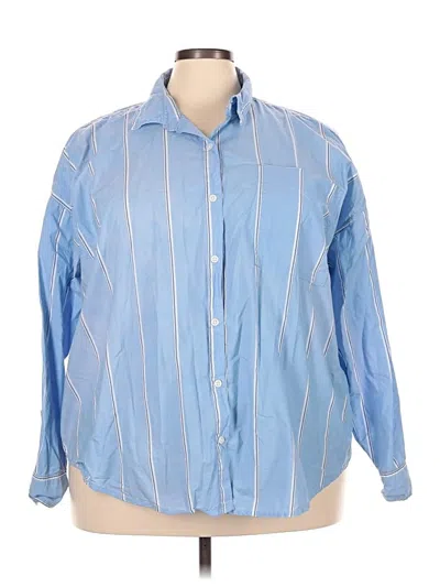 Pre-owned American Eagle Outfitters Long Sleeve Button Down Shirt In Blue