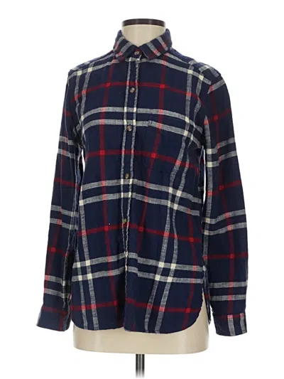 Pre-owned American Eagle Outfitters Long Sleeve Button Down Shirt In Blue
