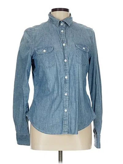 Pre-owned American Eagle Outfitters Long Sleeve Button Down Shirt In Blue