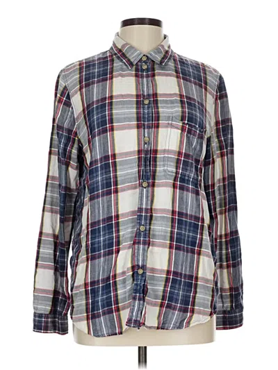 Pre-owned American Eagle Outfitters Long Sleeve Button Down Shirt In Blue