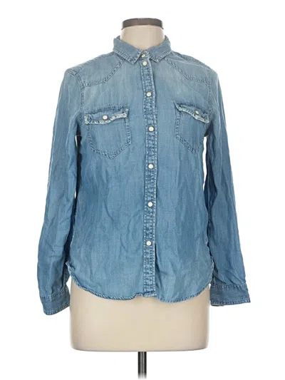 Pre-owned American Eagle Outfitters Long Sleeve Button Down Shirt In Blue