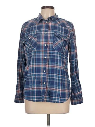 Pre-owned American Eagle Outfitters Long Sleeve Button Down Shirt In Blue