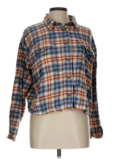 Pre-owned American Eagle Outfitters Long Sleeve Button Down Shirt In Blue