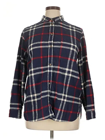 Pre-owned American Eagle Outfitters Long Sleeve Button Down Shirt In Blue