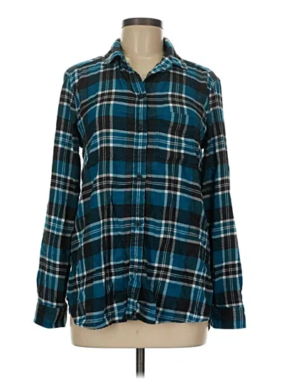Pre-owned American Eagle Outfitters Long Sleeve Button Down Shirt In Blue