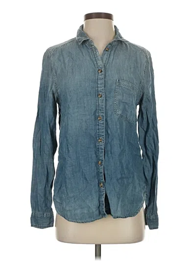 Pre-owned American Eagle Outfitters Long Sleeve Button Down Shirt In Blue
