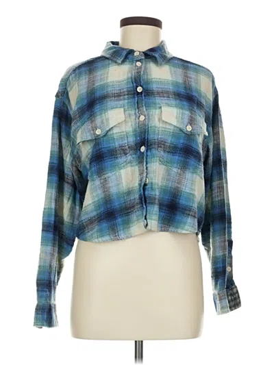 Pre-owned American Eagle Outfitters Long Sleeve Button Down Shirt In Blue