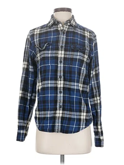 Pre-owned American Eagle Outfitters Long Sleeve Button Down Shirt In Blue
