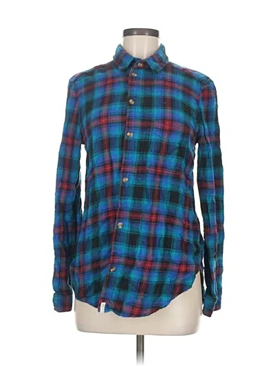 Pre-owned American Eagle Outfitters Long Sleeve Button Down Shirt In Blue