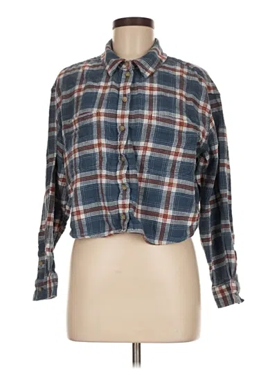 Pre-owned American Eagle Outfitters Long Sleeve Button Down Shirt In Blue