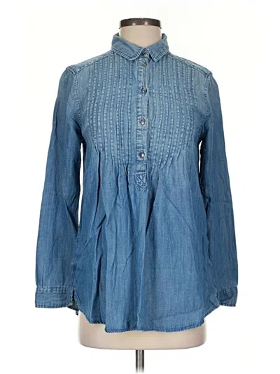 Pre-owned American Eagle Outfitters Long Sleeve Button Down Shirt In Blue