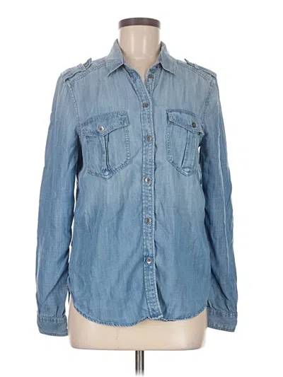 Pre-owned American Eagle Outfitters Long Sleeve Button Down Shirt In Blue