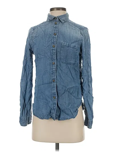 Pre-owned American Eagle Outfitters Long Sleeve Button Down Shirt In Blue