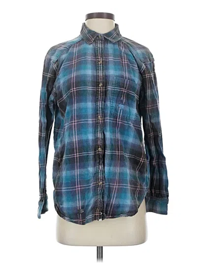 Pre-owned American Eagle Outfitters Long Sleeve Button Down Shirt In Blue
