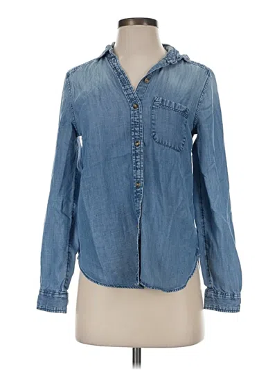 Pre-owned American Eagle Outfitters Long Sleeve Button Down Shirt In Blue