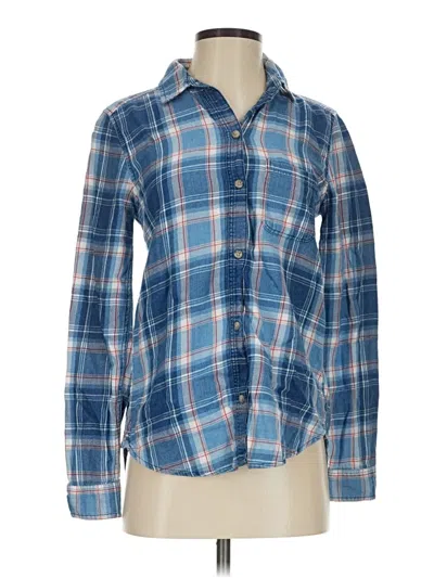 Pre-owned American Eagle Outfitters Long Sleeve Button Down Shirt In Blue