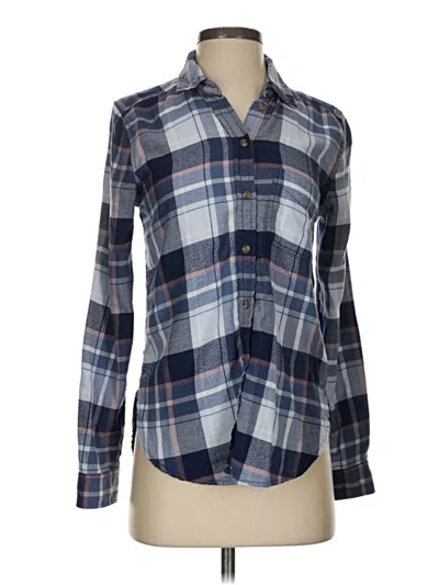Pre-owned American Eagle Outfitters Long Sleeve Button Down Shirt In Blue
