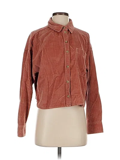 Pre-owned American Eagle Outfitters Long Sleeve Button Down Shirt In Brown