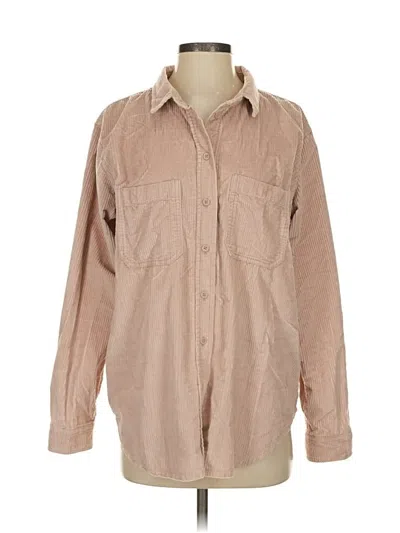 Pre-owned American Eagle Outfitters Long Sleeve Button Down Shirt In Brown