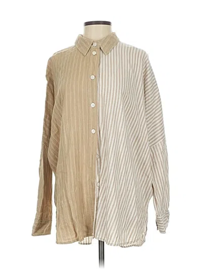 Pre-owned American Eagle Outfitters Long Sleeve Button Down Shirt In Brown