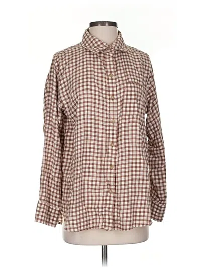 Pre-owned American Eagle Outfitters Long Sleeve Button Down Shirt In Brown