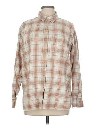 Pre-owned American Eagle Outfitters Long Sleeve Button Down Shirt In Brown