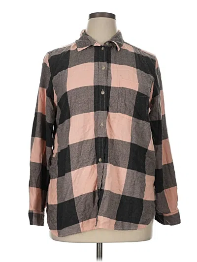 Pre-owned American Eagle Outfitters Long Sleeve Button Down Shirt In Brown