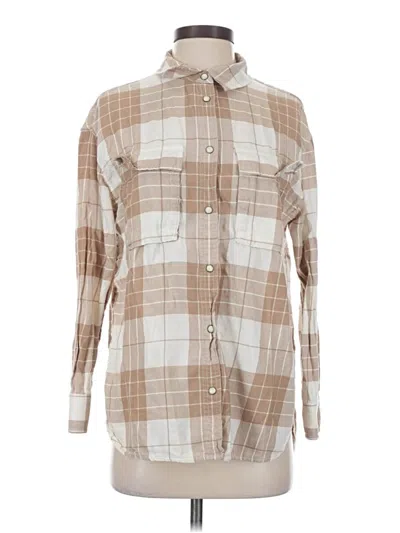 Pre-owned American Eagle Outfitters Long Sleeve Button Down Shirt In Brown