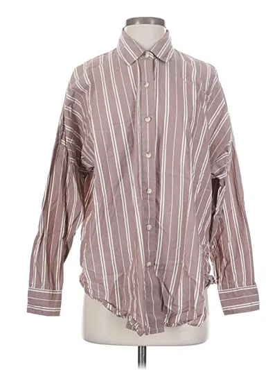 Pre-owned American Eagle Outfitters Long Sleeve Button Down Shirt In Brown