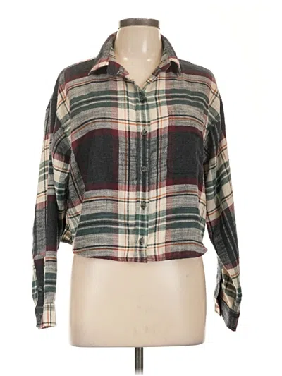 American Eagle Outfitters Long Sleeve Button Down Shirt In Brown