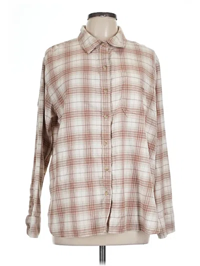 Pre-owned American Eagle Outfitters Long Sleeve Button Down Shirt In Brown