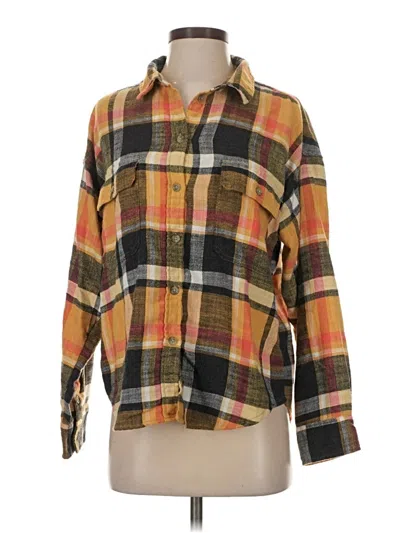 Pre-owned American Eagle Outfitters Long Sleeve Button Down Shirt In Brown