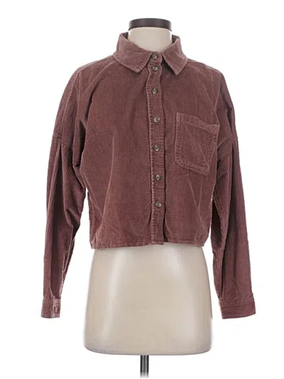 Pre-owned American Eagle Outfitters Long Sleeve Button Down Shirt In Brown