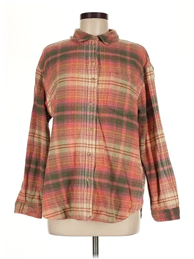 Pre-owned American Eagle Outfitters Long Sleeve Button Down Shirt In Brown