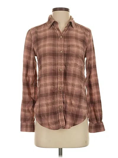 Pre-owned American Eagle Outfitters Long Sleeve Button Down Shirt In Brown