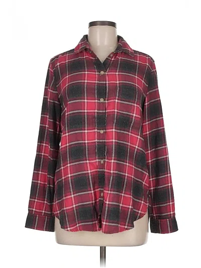 Pre-owned American Eagle Outfitters Long Sleeve Button Down Shirt In Burgundy