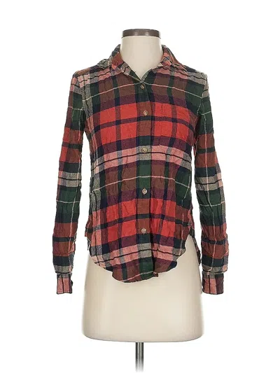 Pre-owned American Eagle Outfitters Long Sleeve Button Down Shirt In Burgundy