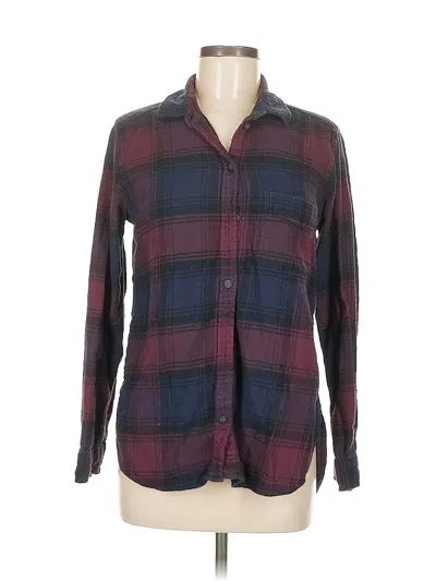 Pre-owned American Eagle Outfitters Long Sleeve Button Down Shirt In Burgundy