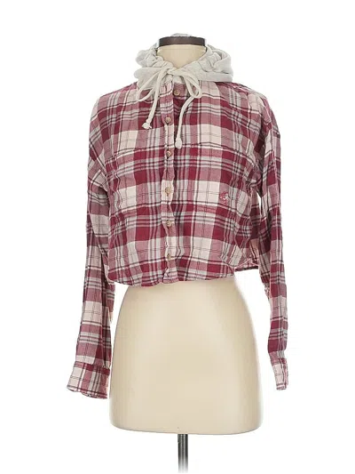 Pre-owned American Eagle Outfitters Long Sleeve Button Down Shirt In Burgundy