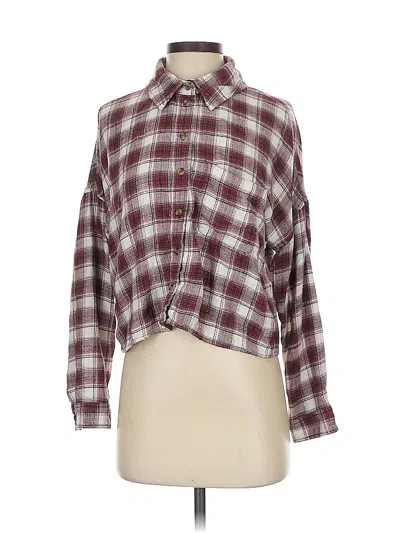 Pre-owned American Eagle Outfitters Long Sleeve Button Down Shirt In Burgundy