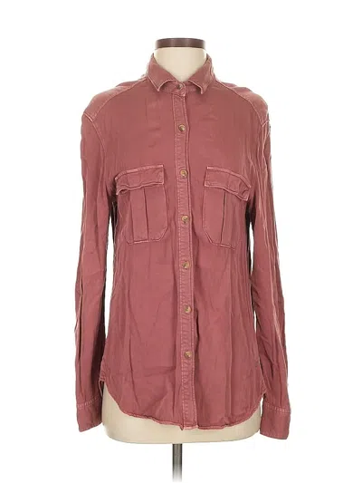 Pre-owned American Eagle Outfitters Long Sleeve Button Down Shirt In Burgundy